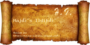 Hajós Ildikó névjegykártya